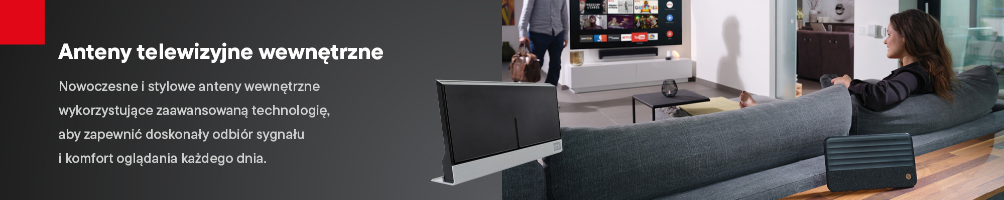 Anteny TV wewnętrzne i pokojowe
