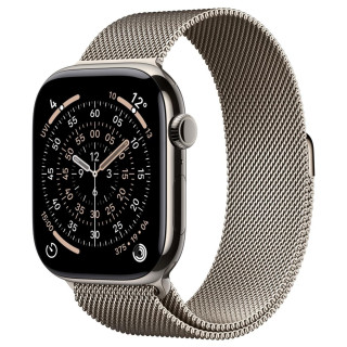 Apple Watch Series 11 GPS + Cellular 46mm Natural Titanium Case | Natural Milanese Loop - M/L