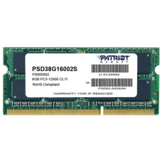 Pamięć Patriot Memory Signature PSD38G16002S (DDR3 SO-DIMM; 1 x 8 GB; 1600 MHz; CL11)